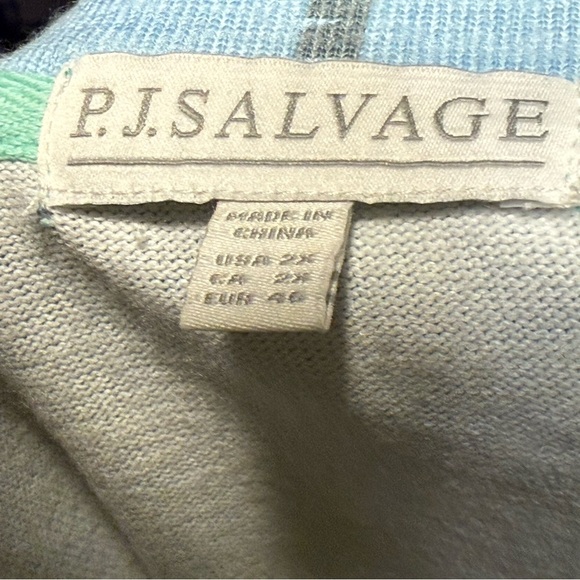 NWT PJ Salvage Pajama Plus Size 2X Fleece Long Sleeve Beach Palm Tree Print Cozy - Picture 3 of 7